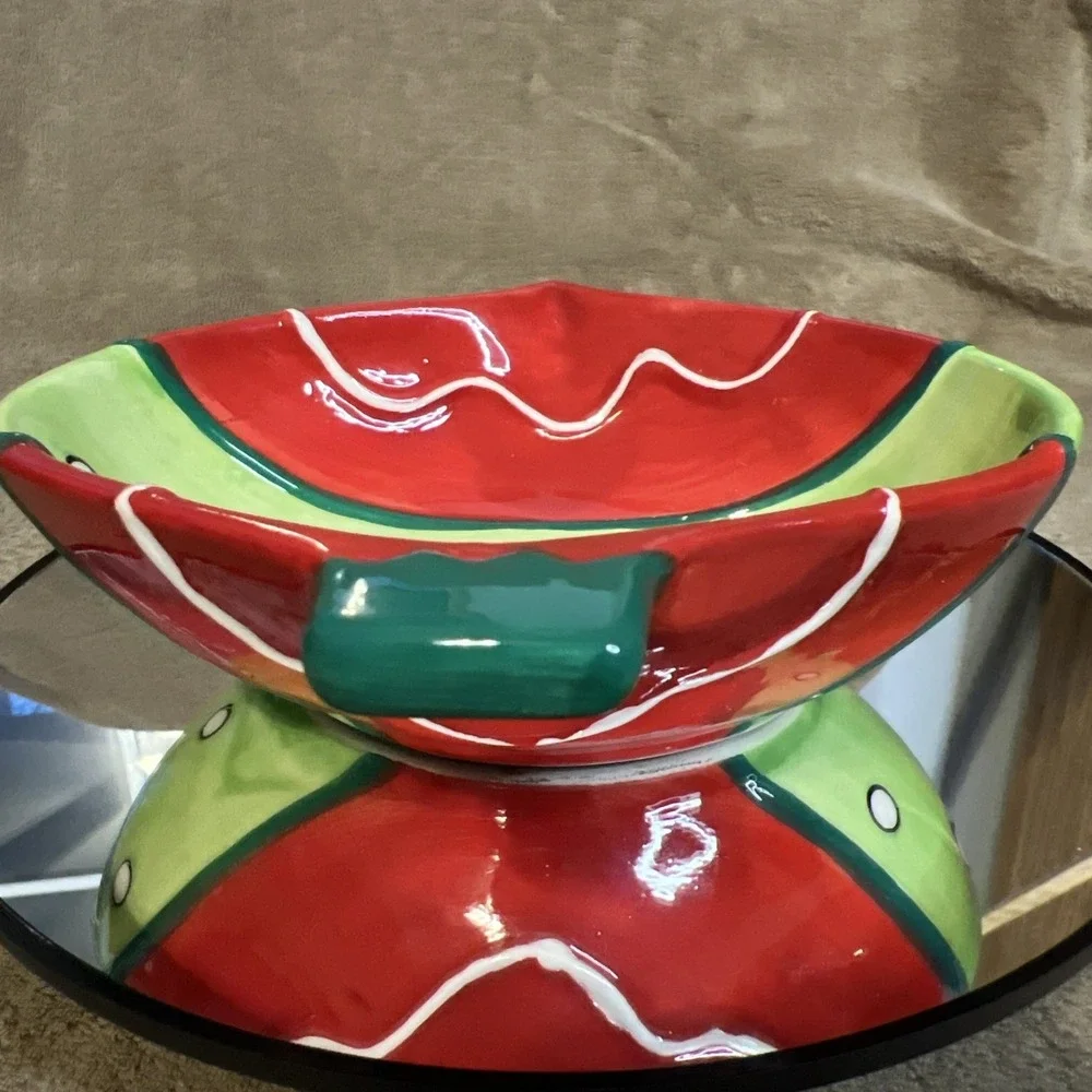 Den Craft Inc Christmas Ornament Candy Dish Ceramic‎